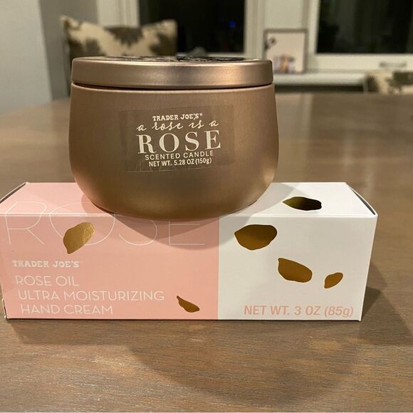 Trader Joe’s Rose Oil Moisturizer & Rose Scented Candle NEW Fast Shipping - Picture 7 of 9